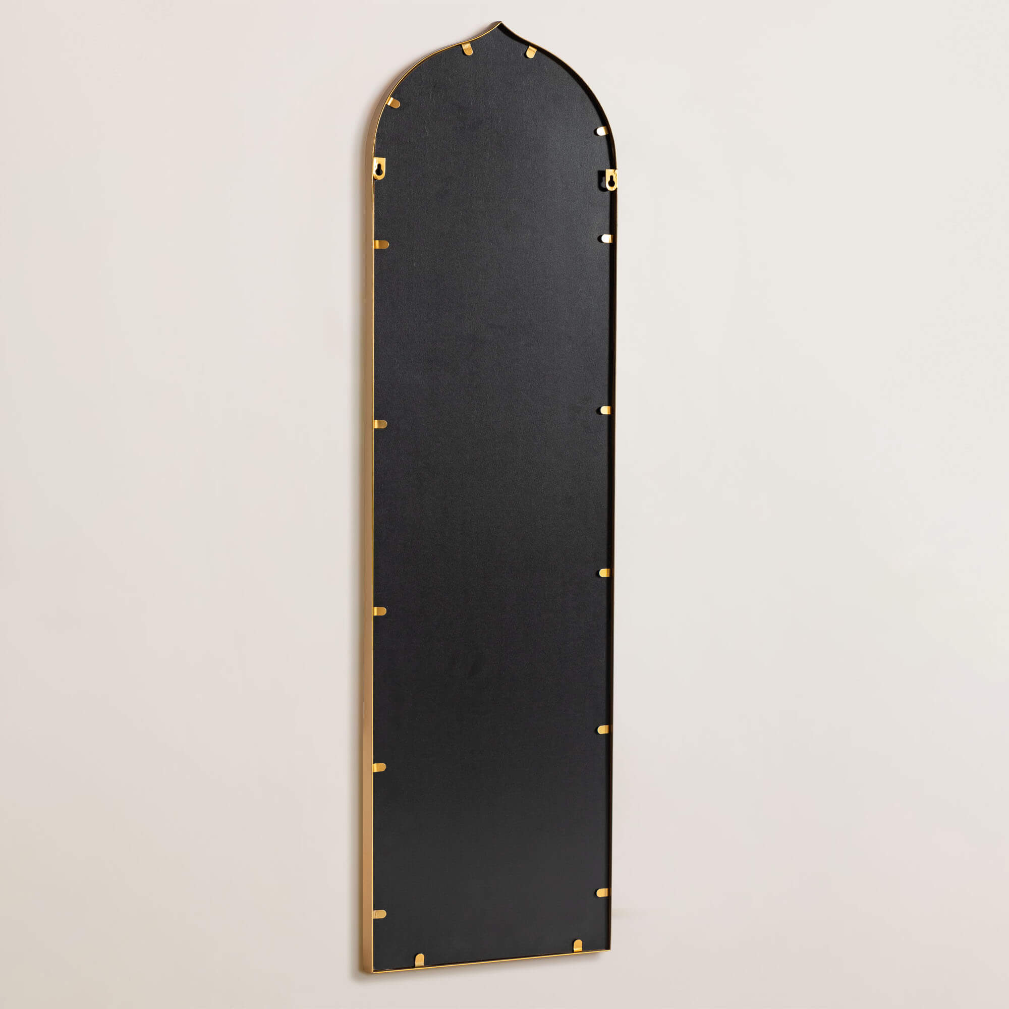 Hilary- Iron Elongated Gold & Black Arched Wall Decor Wall Mirror