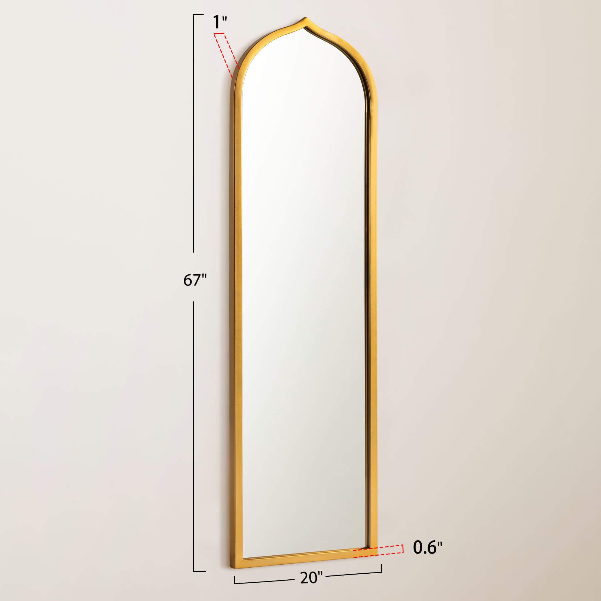 Hilary- Iron Elongated Gold & Black Arched Wall Decor Wall Mirror