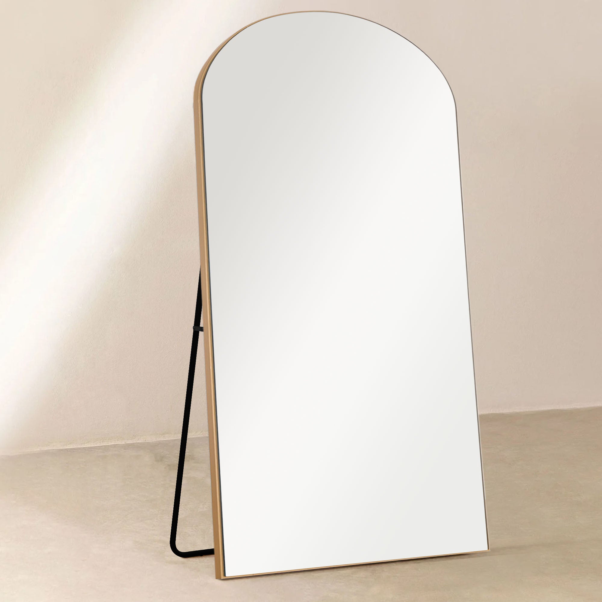 gold wood frame full length arch mirror