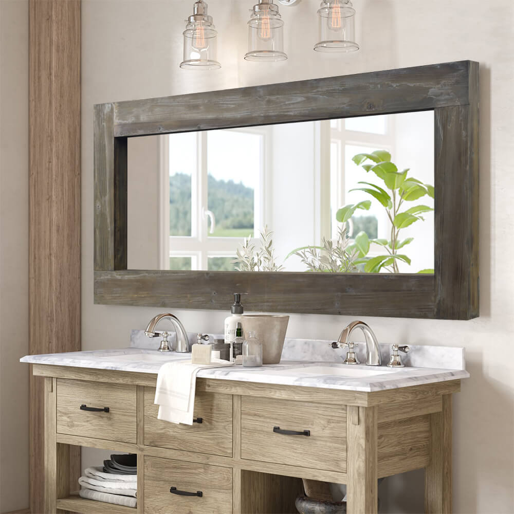 wood full length wall mirror