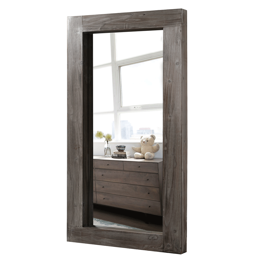 wood full length standing mirror